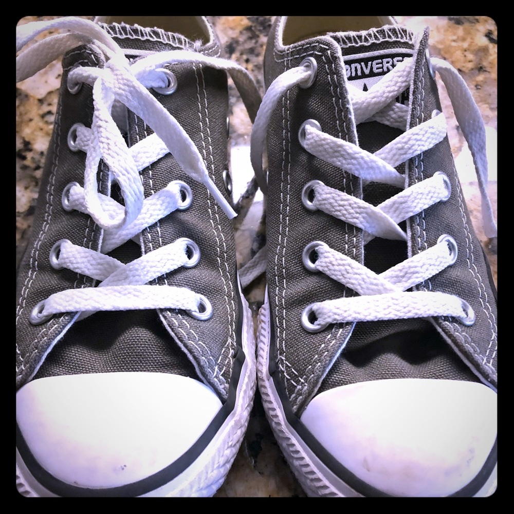 Size 13 Gray converse low tops.